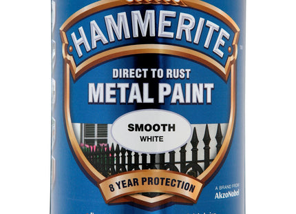 Hammerite Smooth Metal Paint, White, 750ml