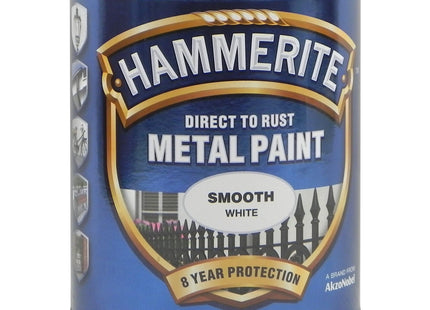 Hammerite Smooth Metal Paint, White, 750ml