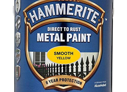 Hammerite Direct to Rust Metal Paint - Smooth Yellow Finish 750ml 5092874