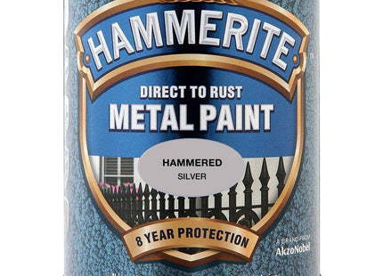 Hammerite Direct to Rust Metal Paint - Hammered Silver Finish 750ml 5092957