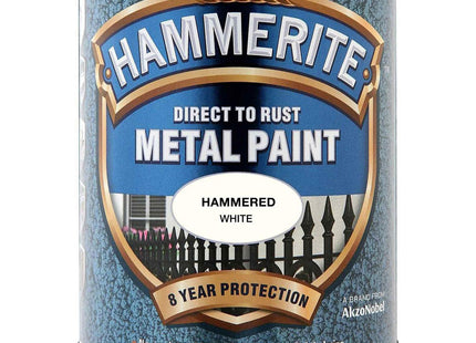 Hammerite Direct to Rust Metal Paint - Hammered White Finish 750ml 5092971