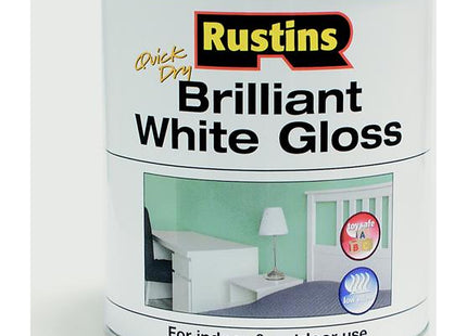Rustins Brilliant White Gloss Paint 500ml