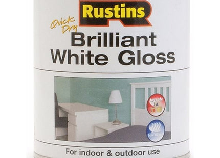 Rustins Brilliant White Gloss Paint 500ml