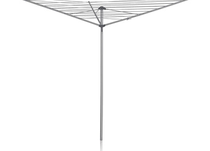 Addis 35m 3 Arm Rotary Washing Line (Grey) Multiple Tension Adjustment, Folding Outdoor Rotating Clothes Dryer & Ground Spike Mob, Metallic