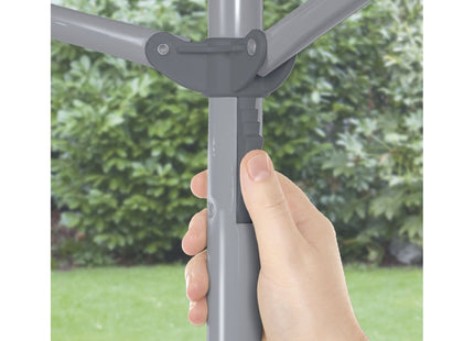 Addis 35m 3 Arm Rotary Washing Line (Grey) Multiple Tension Adjustment, Folding Outdoor Rotating Clothes Dryer & Ground Spike Mob, Metallic