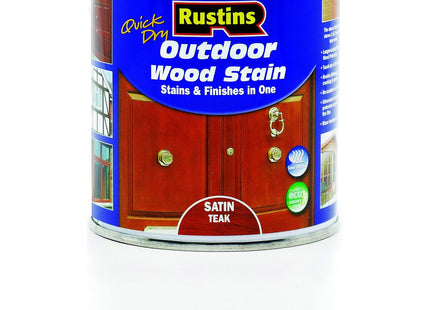 Rustins Quick Dry Outdoor Wood Satin Teak Durable and Weather-Resistant Finish, Fast Drying, Available in Many Wood Shades 250ml