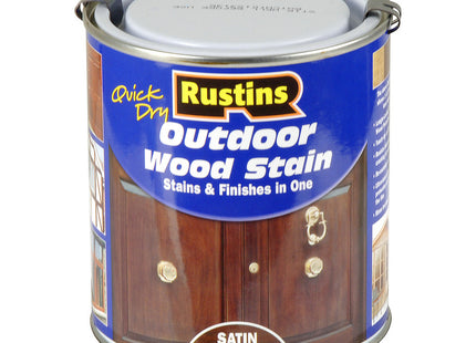 Rustins Quick Dry Outdoor Wood Stain Dark Oak Durable and Weather-Resistant Finish, Fast Drying, Available in Many Wood Shades 500ml