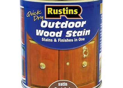 Rustins Quick Dry Outdoor Wood Stain Dark Oak Durable and Weather-Resistant Finish, Fast Drying, Available in Many Wood Shades 500ml