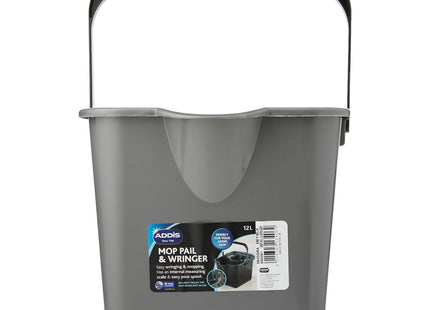 Addis Mop Pail and Wringer in Charcoal Grey 12 Litre Capacity