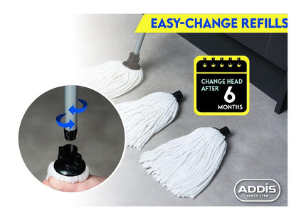 Addis Cotton Mop Refill, Graphite/ Metallic, White