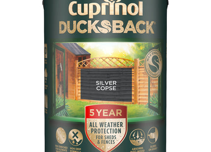 Cuprinol Ducksback Shed & Fence Paint - Silver Copse - 5 Litre