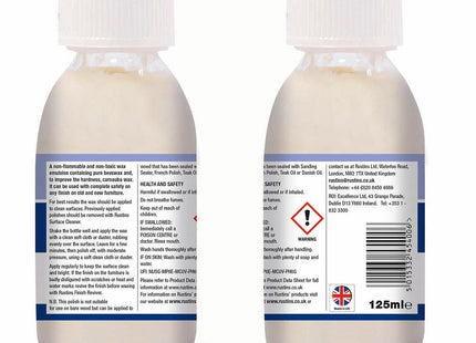 Rustins Liquid Wax 125ml - Liquid Furniture Wax that cleans, Protects & Enhances Wood with a Rich, Natural Sheen