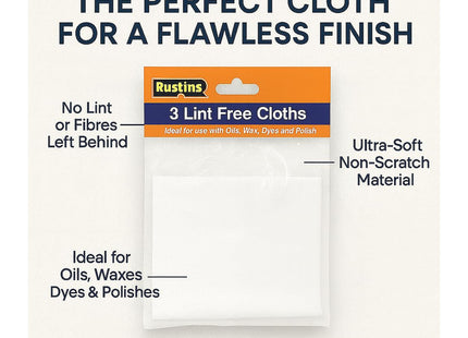 Rustins Lint Free Cloths - 3 x 300mm square
