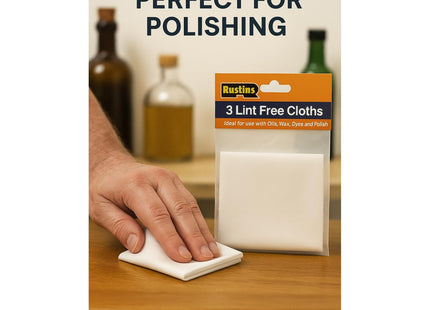 Rustins Lint Free Cloths - 3 x 300mm square