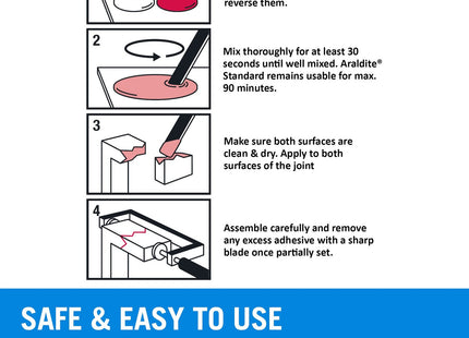 Araldite Standard 2-Part Epoxy Resin Glue Ultra Strong, Multipurpose & Solvent-Free Adhesive Works as Ceramic, Plastic, Metal 15ml