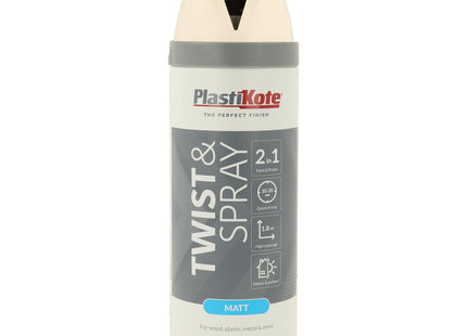 PlastiKote 22101 400ml Premium Spray Paint Satin - White