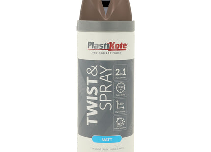 PlastiKote 22113 400ml Premium Spray Paint Satin - Chocolate Brown