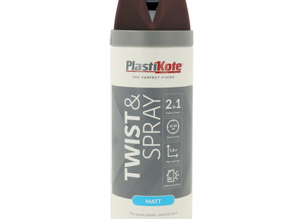 PlastiKote 23106 400ml Premium Spray Paint - Matt Chocolate
