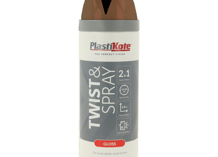 PlastiKote 21108 400ml Premium Spray Paint Gloss - Chestnut Brown