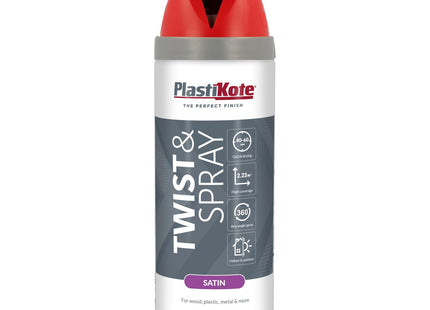 PlastiKote 22106 400ml Premium Spray Paint Satin - Real Red