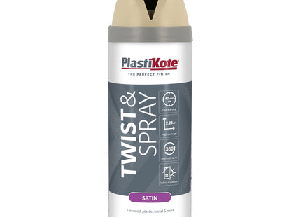 PlastiKote 22123 400ml Premium Spray Paint Satin - Warm Grey