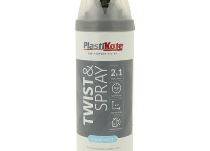 PlastiKote 24002 400ml Premium Spray Paint Matt Clear Acrylic (Packing may vary)