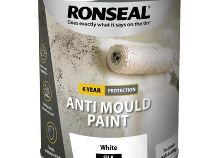Ronseal 6 Year Anti Mould Paint - White - Silk - 750ml
