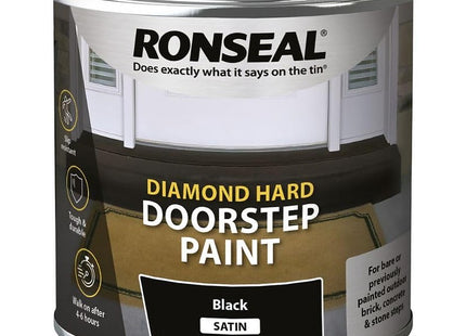 Ronseal Diamond Hard Doorstep Paint Black 250ml(Packaging may differ) DHDSPB250