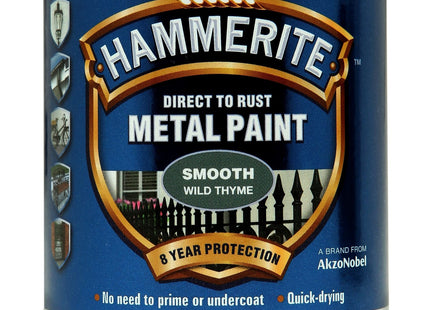Hammerite Direct to Rust Smooth Metal Paint - Wild Thyme - 250ml