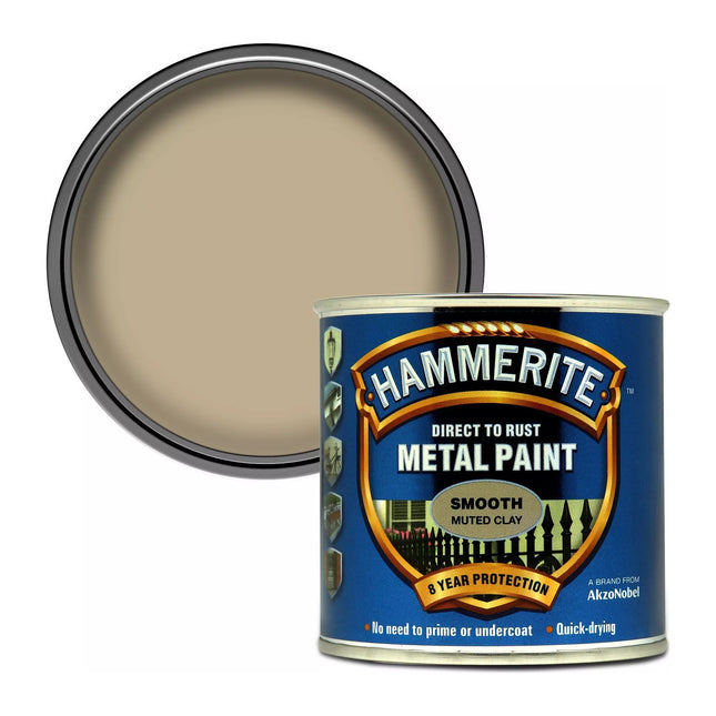 Hammerite Direct to Rust Metal Paint - Smooth Muted Clay Finish Muted Clay 250ml SFMC250