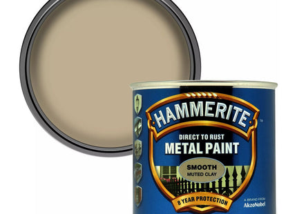 Hammerite Direct to Rust Metal Paint - Smooth Muted Clay Finish Muted Clay 250ml SFMC250