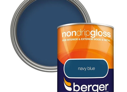 Berger Non Drip Gloss 750ml Navy Blue