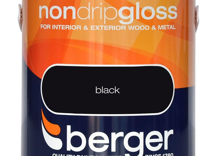 Berger Non Drip Gloss Black Paint 2.5 Litre