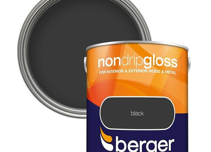 Berger Non Drip Gloss Black Paint 2.5 Litre