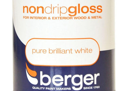 Berger Non Drip Gloss Brilliant White Paint- 250ml