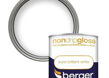 Berger Non Drip Gloss Brilliant White Paint- 250ml