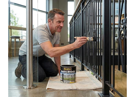 Rustins Matt Black Paint 1 Litre- DIY-Friendly, High-Coverage, and Long-Lasting Finish for Any Project