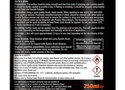 Rustins Yacht Varnish Satin 250ml