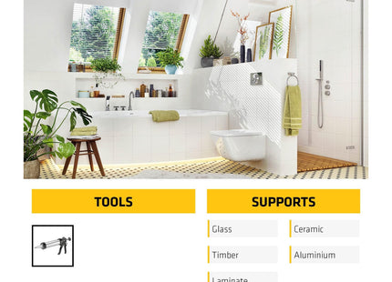 Everbuild Showerproof Bathroom Silicone Sealant - Permanently Flexible - Anti-Fungal Formula - Quick Curing - Waterproof - Clear - 280ml