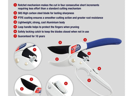 Spear & Jackson 6358RS Razorsharp Ratchet Anvil Secateurs