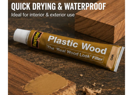 Rustins Plastic Wood Tube Oak 20g PWOATU