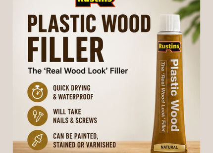 Rustins Plastic Wood Tube Natural 20g PWNATU