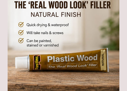 Rustins Plastic Wood Tube Natural 20g PWNATU