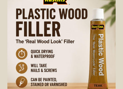Rustins Plastic Wood Tube Teak 20g PWTETU
