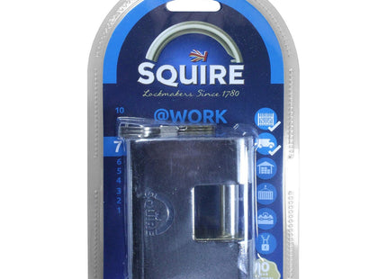 Squire Henry Warehouse Armoured Brass Block 5 Pin Padlock, Silver, 60 mm (Length) x 25 mm (Width) ASWL1