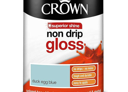 Crown Retail Non Drip Gloss Duck Egg Blue 0.75 Litre