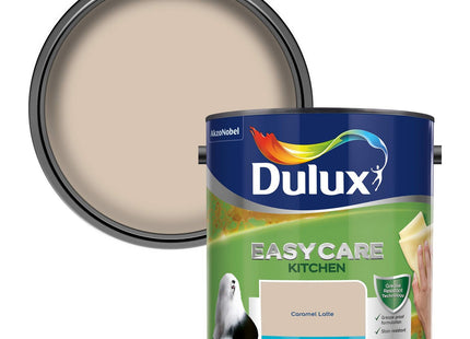 Dulux Easycare Kitchen Matt Emulsion Paint For Walls And Ceilings - Caramel Latte 2.5 Litre 500000