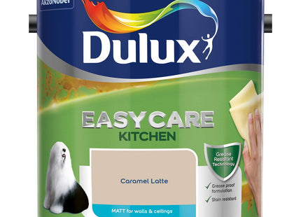 Dulux Easycare Kitchen Matt Emulsion Paint For Walls And Ceilings - Caramel Latte 2.5 Litre 500000