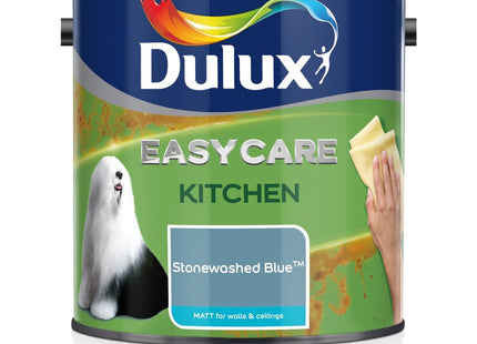 Dulux Easycare Kitchen Matt Emulsion Paint For Walls And Ceilings - Stonewashed Blue 2.5 Litre