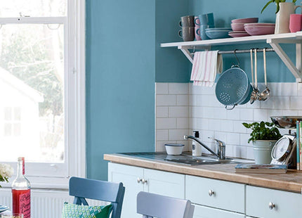 Dulux Easycare Kitchen Matt Emulsion Paint For Walls And Ceilings - Stonewashed Blue 2.5 Litre
